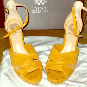 Vince Camuto Yellow Suede Corlesta Platform